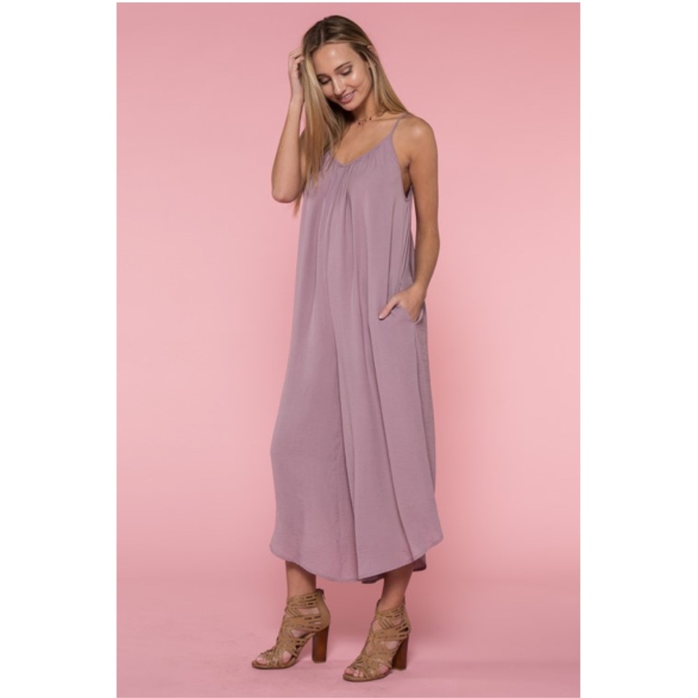 First Love sleeveless jumpsuit with side pockets